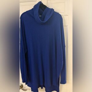 Zenana Outfitters Women’s Royal Blue Turtleneck Sweater, Size Large